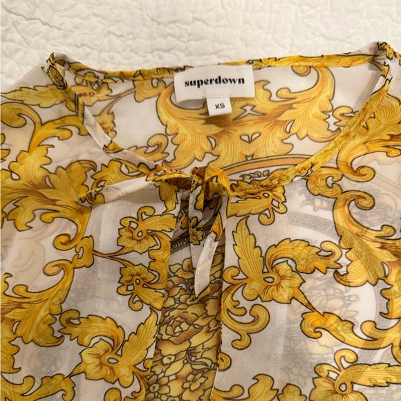 Superdown yellow and white bodysuit with bow - Picture 4 of 13